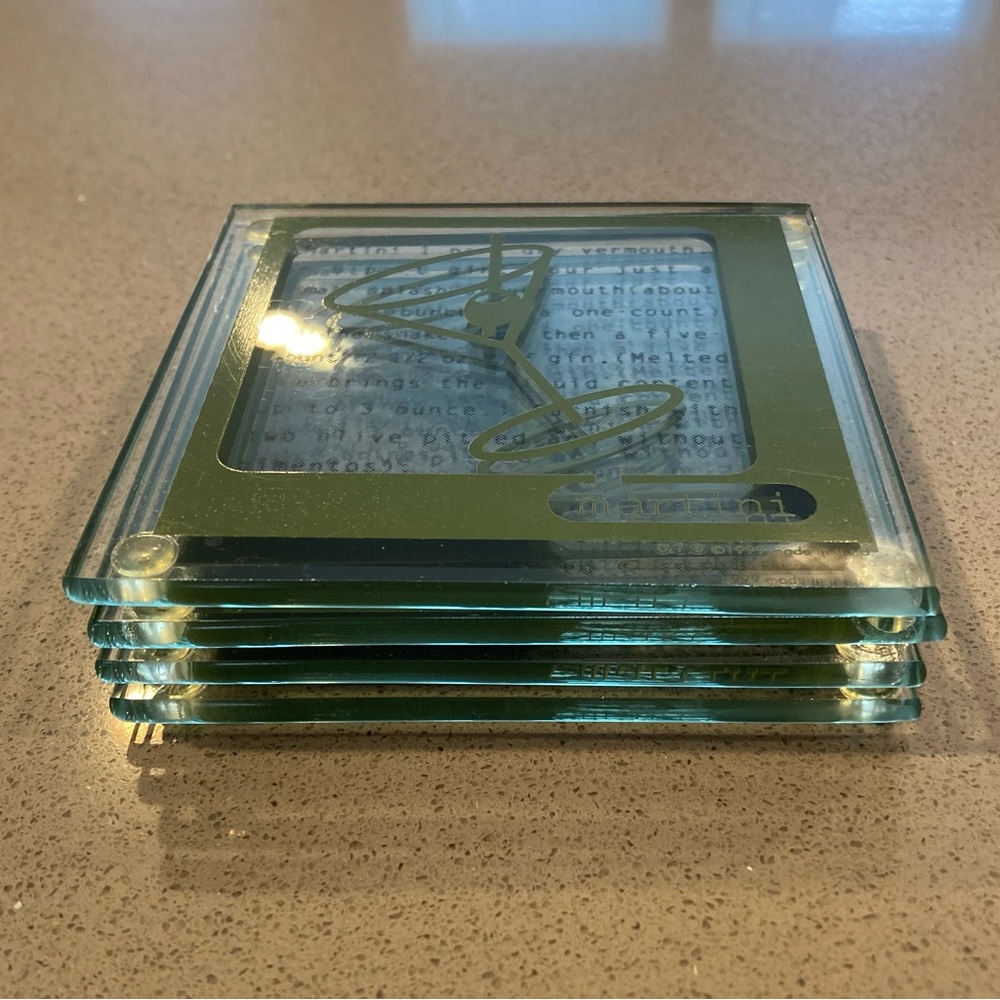 4 glass coasters